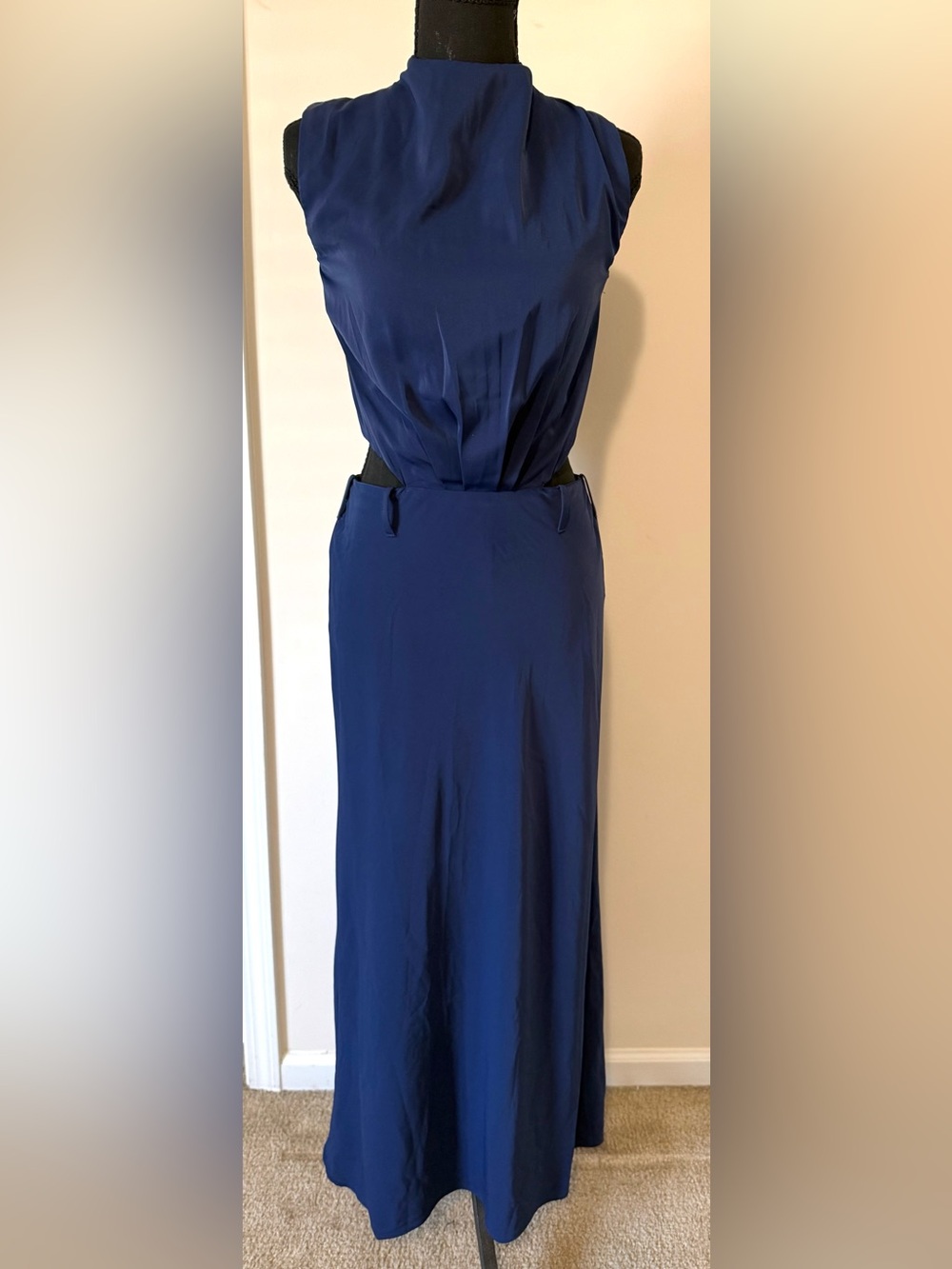 Abercrombie & Fitch Navy Blue Sleeveless Dress with cut outs Sz XS